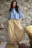 Nonni Gingham Classic Barrel Pant Indian Yellow